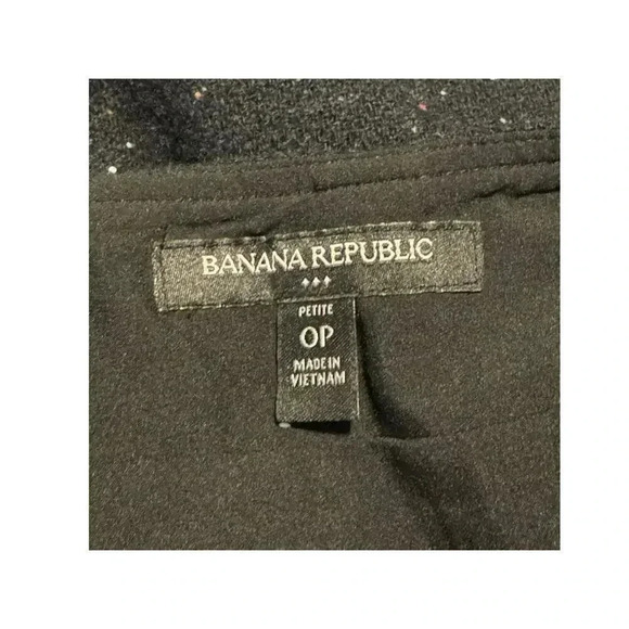 Banana Republic Petite 0 Wool Blend Black Mini Skirt With Speckled Design - Picture 3 of 6